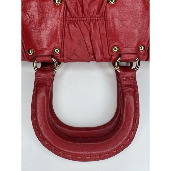 Prada Napa Gauffre Tessuto Red Leather Two Way Bag - Picture 13 of 16